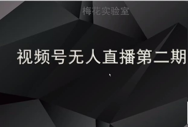 梅花实验室·微信视频号无人直播第3期+第5期，视频号带货权限0粉 价值1180元